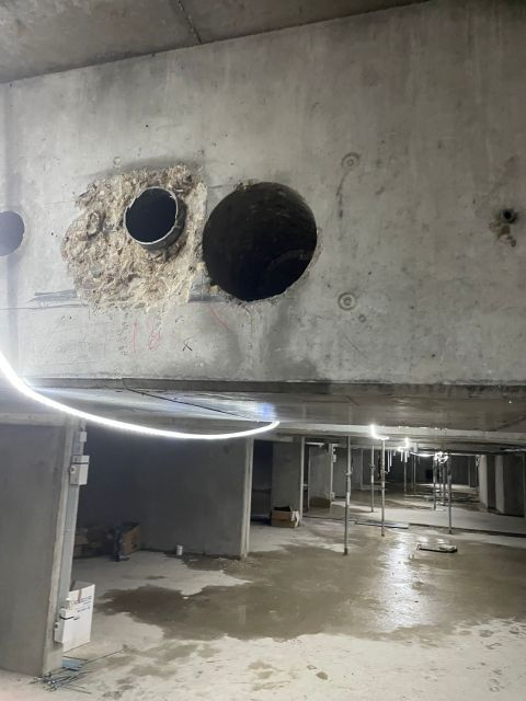 Percement béton par carottage